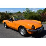 A 1975 Triumph Spitfire 1500, registration number LLA 841P, chassis number FH/77227, engine number