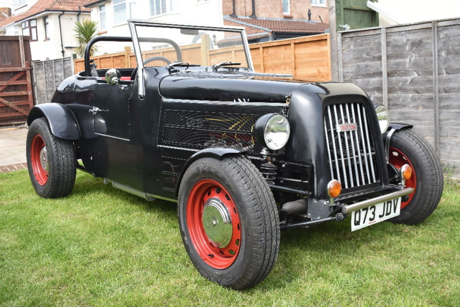 A 1984 Dutton V8 hot rod inspired kit car, registration number Q73 JDV, black. Our vendor has