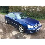 EXTRA LOT: A 2004 Mercedes-Benz CLK320 Elegance Automatic, registration number MV04 TUY, blue.