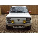 A 1996 left hand drive Fiat 126 Elegant Abarth conversion, registration number N494 FYD, white. This