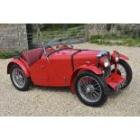 A 1933 MG J2 Midget, registration number APD 347, chassis number J2993, engine number 1774AT, red.