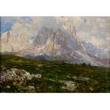 Emo Mazzetti (1870-1955), an alpine mountain scene, oil on panel, signed and dated 1901, 33.5 x 48.5