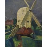 Rudolf Helmut Sauter (1895-1977), a windmill, oil on panel, signed, 71 x 58.5 cm (unframed) Report