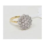 A 9ct gold and diamond cluster ring Report by RB Modern Report by GH Approx. ring size N