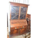 A mahogany bureau bookcase, 109 cm wide