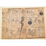 A set of twelve Indian Bundi drawings, each 28.5 x 44.5 cm (unframed) (12)