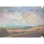 Thiel (?), a landscape, pastel, indistinctly signed 51 x 72 cm
