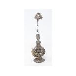 An Indian silver coloured metal rosewater sprinkler, 31 cm high