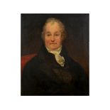 English school, 19th century, a head and shoulder portrait of a gentleman wearing a cravat, oil on