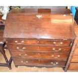 A George III mahogany bureau, 99 cm wide