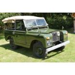 A 1960 Land Rover Series II SWB canvas tilt, registration number 9035 NX, bronze green. Introduced