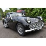 A 1961 Triumph TR3A, unregistered, chassis number TS75 124, black. The TR3A with its rugged and