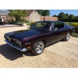 A 1969 Plymouth Barracuda fastback coupé, registration number HDS 592H, chassis number BH.