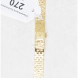 A lady's 9ct gold Bueche Girod bracelet wristwatch, with baton indices, approx. 38.4 g
