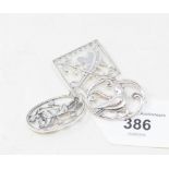 Three silver Danish style brooches Modern