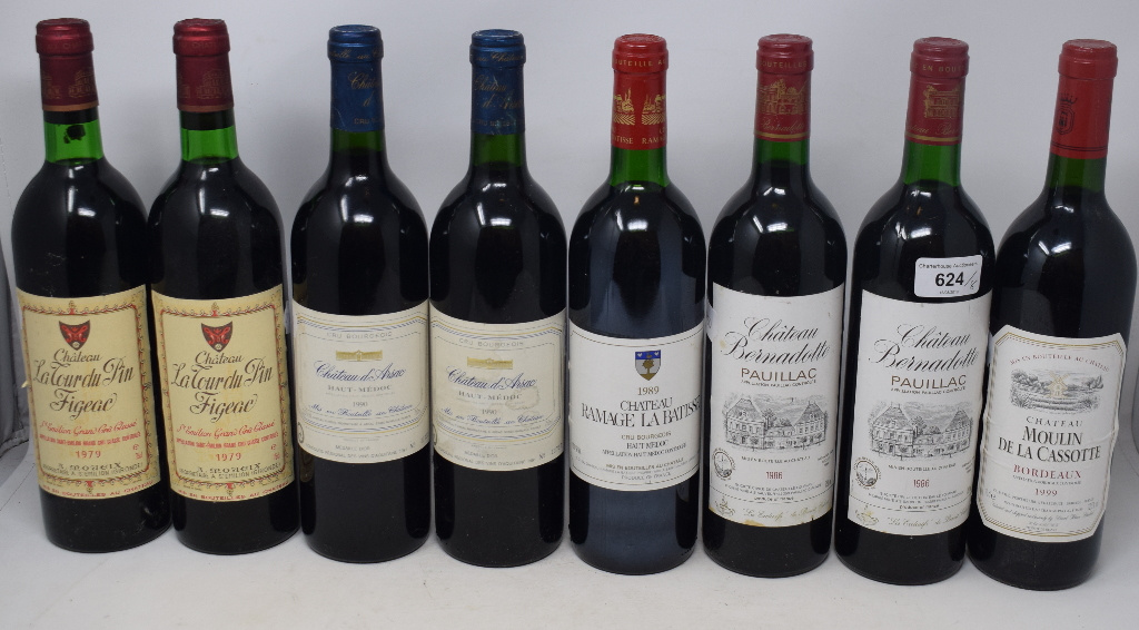 Two bottles of Chateau Bernadotte Pauillac, 1986, two bottles of Chateau D'Arsac Haut-Medoc, 1990,