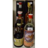 A bottle of Royale Grenadian rum, and ten other bottles of liqueurs and spirits (11) Other bottles