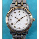 A lady's stainless steel Blancpain automatic wristwatch, with date aperture and chain link strap See