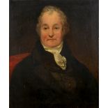English school, 19th century, a head and shoulders portrait of a gentleman wearing a cravat, oil