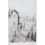 THIS LOT HAS BEEN WITHDRAWN: A J A Wates artist's proof etching, Polperro, signed, two other
