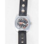 A gentleman's stainless steel Squadron wristwatch, with a black, red and white dial