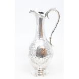 A Victorian silver plated claret jug, a pair of candlesticks, teawares and other items (box)