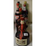 A bottle of Grand Marnier, and six other bottles of liqueur (7)