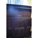 An 18th century oak court cupboard, 136 cm wide