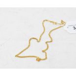A yellow coloured metal flat link chain Report by NG It is approx. 15.8 g