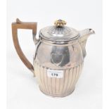 An early 19th century silver water jug, with a reeded lower body, London 1809, approx. 20.5 ozt (all