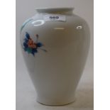 A Japanese porcelain Kakiemon style vase, decorated birds and blossoming branches, mark to base,