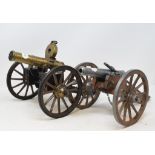 A model 1883 Gatling gun, Hartford, Conn maker's plaque to carriage, 36 cm, another model gun and