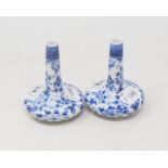 A pair of oriental porcelain vases, with underglaze blue decoration, 8.5 cm high (2) Report by GH No