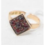 A 9ct gold and garnet ring, approx. ring size L, assorted 9ct gold, approx. 3.8 g, and other