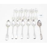 Assorted silver tea and coffee spoons, various dates and makers, approx. 7.2 ozt