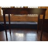 A 19th century inlaid mahogany serpentine front card table, on tapering square legs, 90 cm wide