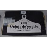 Six bottles of Quinta dio Vesuvio vintage port, 2000, in original cardboard box