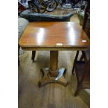 A walnut wine table, on a platform base, 53.5 cm wide