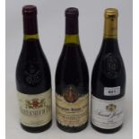 A bottle of St-Joseph Delas Freres, 1995, a bottle of Raymond Lebeau Chateauneuf Du Pape, 1989,