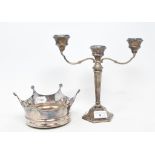 A Queen Elizabeth II Silver Jubilee silver limited edition wine coaster, in the form of a coronet,