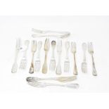 Fifteen assorted silver dessert forks, various dates and makers, approx. 21.0 ozt
