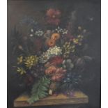 19th century, a still life of flowers, oil on canvas, 67.5 x 57 cm