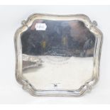 EXTRA LOT: A George VI silver salver, of shaped square form, with Masonic inscription, Sheffield