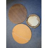 A small convex mirror, 18 cm diameter, and two other mirrors (3) Report by GH The smallest of the