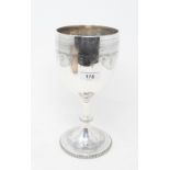 A Victorian silver goblet, with a presentation inscription and dated 1887, and engraved