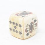 A bone die box, with dice, 4 cm wide Modern