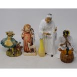 An early Wade group, Alice 1, 12.5 cm high, a Hummel group, the young shepherd, and two Arthur