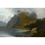 G E Lowe, Cwm-Bychan Lake, North Wales, oil on canvas, signed, 49 x 74 cm See illustration