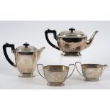 A silver four piece tea service, initialled, Elkington Co, Birmingham 1913, 54.4 ozt (all in), the