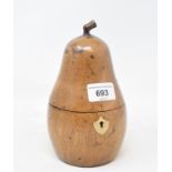 A novelty tea caddy, in the form of a pear, 18 cm high Modern